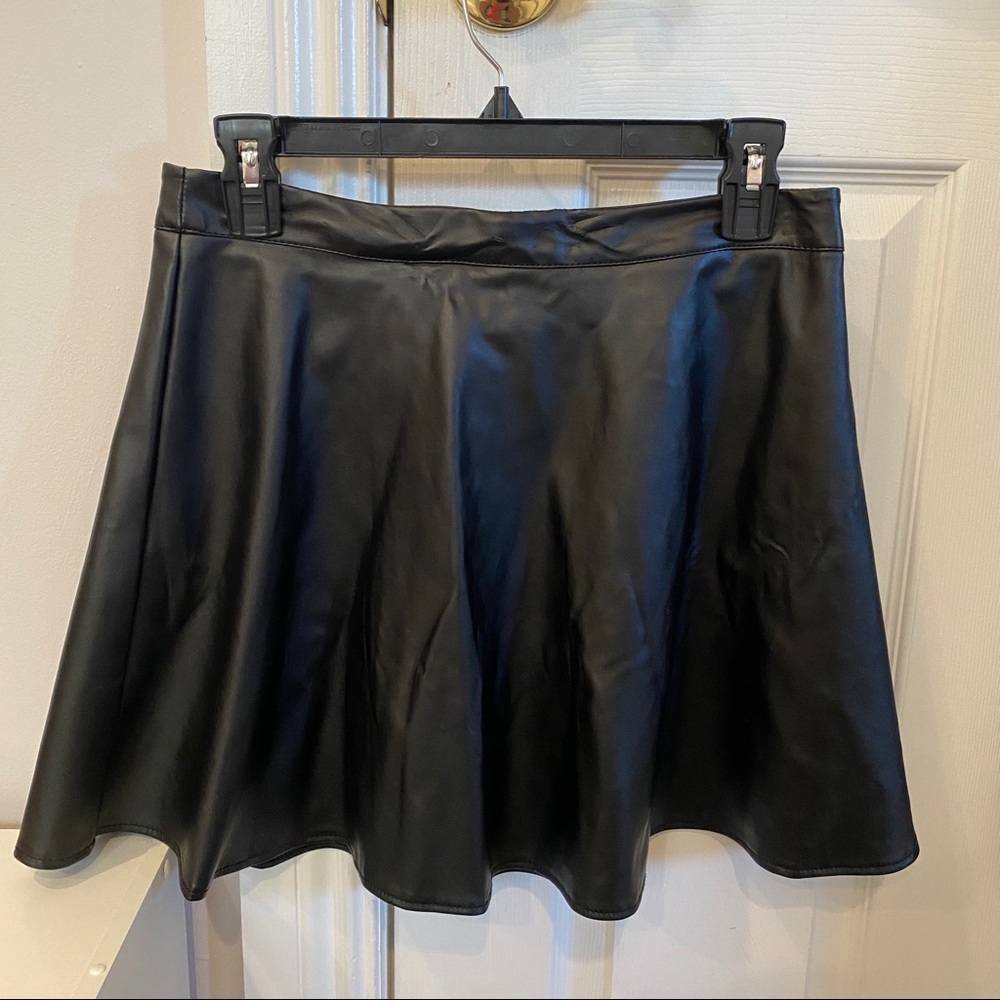 Pleather Skater Skirt
